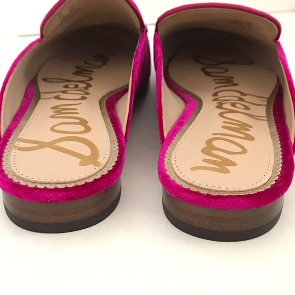 SAM EDELMAN Linnie Velvet Mule Slip On Flat Pink Women’s Size 9 - Picture 6 of 16